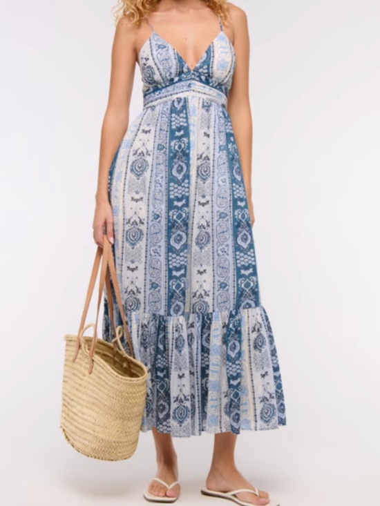 Abercrombie & Fitch Dresses & Skirts - AF Abercrombie & Fitch Women's Bra-Free Tie-Back Maxi Dress, size L Tall, NWOT
